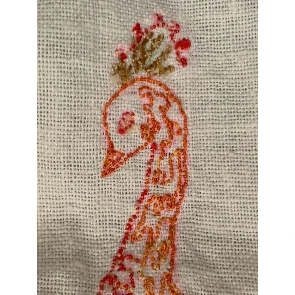 Vintage PEACOCK, Fence & Urn Table Runner Dresser Scarf 36